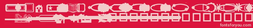 Fonte WebDesignDings – fontes rosa em um fundo vermelho