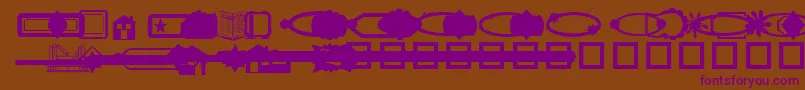 フォントWebDesignDings – 紫色のフォント、茶色の背景