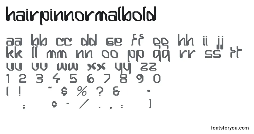 Шрифт HairpinNormalBold – алфавит, цифры, специальные символы