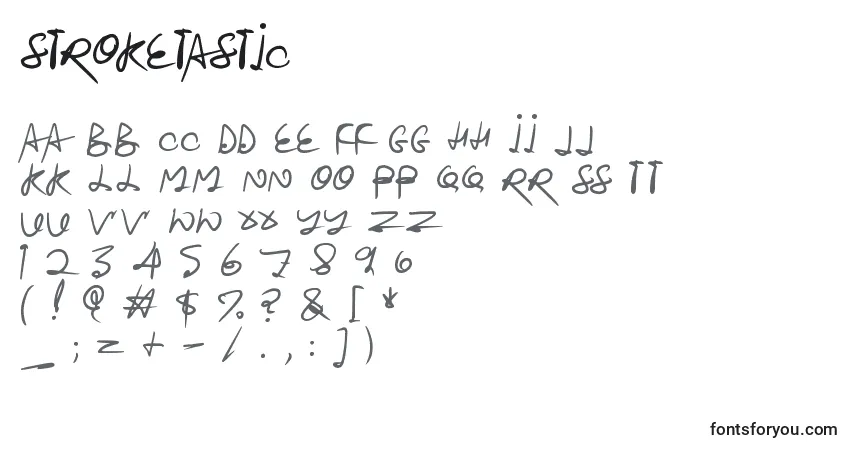 Schriftart Stroketastic (53695) – Alphabet, Zahlen, spezielle Symbole