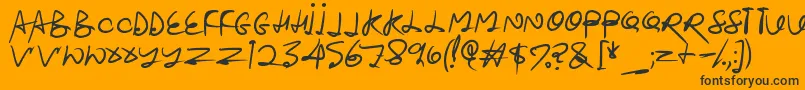 Stroketastic-Schriftart – Schwarze Schriften auf orangefarbenem Hintergrund