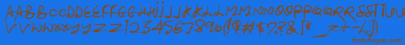 Stroketastic Font – Brown Fonts on Blue Background