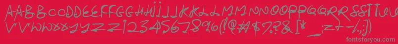 Stroketastic-Schriftart – Graue Schriften auf rotem Hintergrund