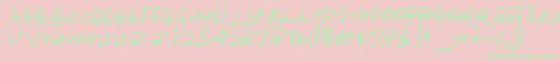 Stroketastic Font – Green Fonts on Pink Background