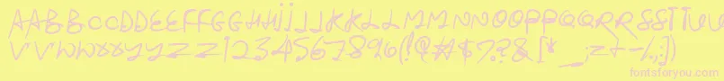 Stroketastic Font – Pink Fonts on Yellow Background