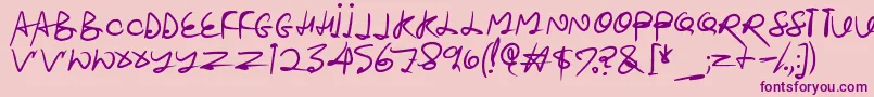 Stroketastic Font – Purple Fonts on Pink Background