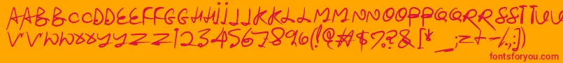 Stroketastic Font – Red Fonts on Orange Background