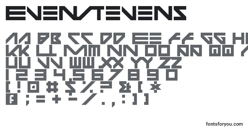 Шрифт EvenStevens – алфавит, цифры, специальные символы