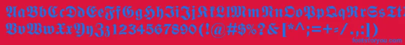 fuente WittenbergerfrakturmtstdBd – Fuentes Azules Sobre Fondo Rojo