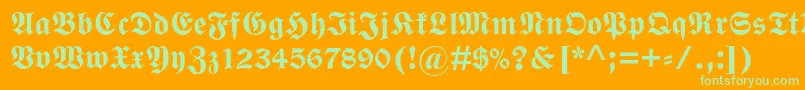 WittenbergerfrakturmtstdBd Font – Green Fonts on Orange Background