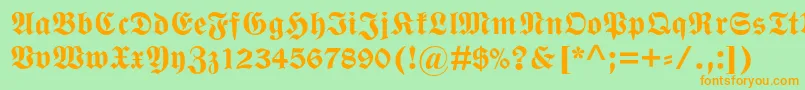 WittenbergerfrakturmtstdBd Font – Orange Fonts on Green Background