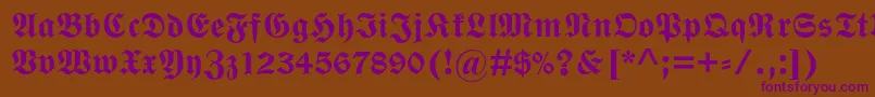 WittenbergerfrakturmtstdBd Font – Purple Fonts on Brown Background