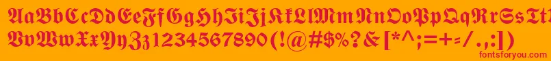 WittenbergerfrakturmtstdBd Font – Red Fonts on Orange Background