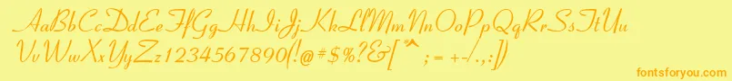 Spslelegantc-Schriftart – Orangefarbene Schriften auf gelbem Hintergrund