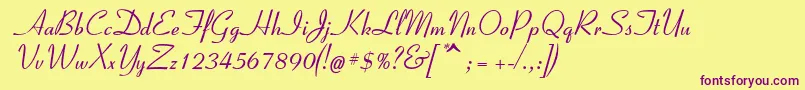 Spslelegantc Font – Purple Fonts on Yellow Background