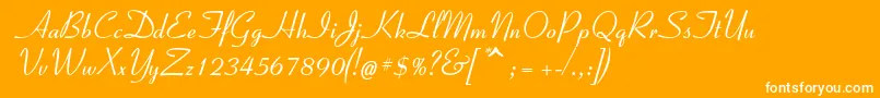 Spslelegantc-Schriftart – Weiße Schriften auf orangefarbenem Hintergrund