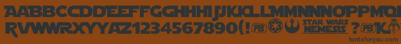 LahWars-Schriftart – Schwarze Schriften auf braunem Hintergrund