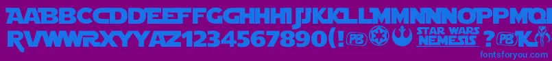 LahWars Font – Blue Fonts on Purple Background