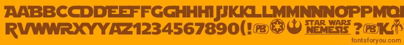 LahWars Font – Brown Fonts on Orange Background