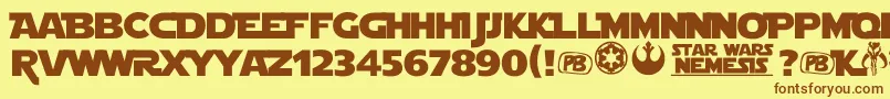LahWars Font – Brown Fonts on Yellow Background