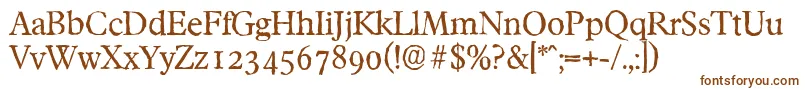FranciscoantiqueRegular-fontti – ruskeat fontit valkoisella taustalla