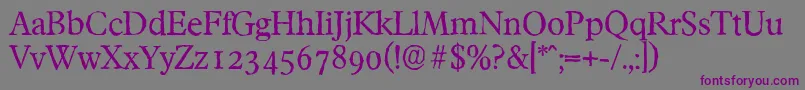 FranciscoantiqueRegular Font – Purple Fonts on Gray Background