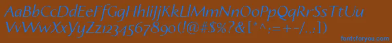 Шрифт LinotypeapertoItalic – синие шрифты на коричневом фоне