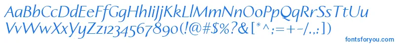 LinotypeapertoItalic Font – Blue Fonts on White Background