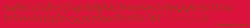 LinotypeapertoItalic Font – Brown Fonts on Red Background