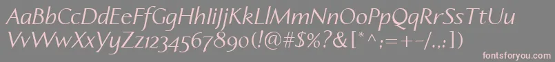 LinotypeapertoItalic Font – Pink Fonts on Gray Background