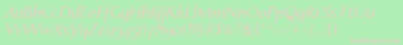 LinotypeapertoItalic Font – Pink Fonts on Green Background