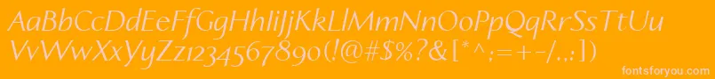 LinotypeapertoItalic Font – Pink Fonts on Orange Background