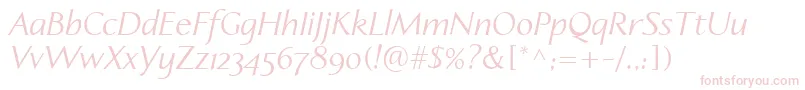 LinotypeapertoItalic Font – Pink Fonts on White Background