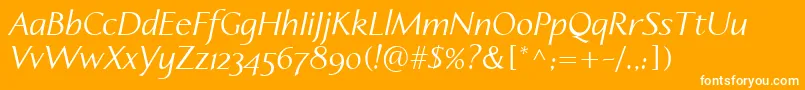 LinotypeapertoItalic Font – White Fonts on Orange Background