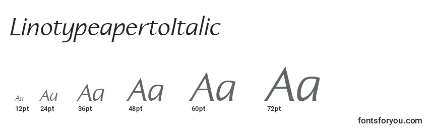 Размеры шрифта LinotypeapertoItalic