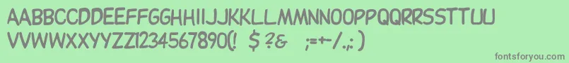 Dupuyballoon Font – Gray Fonts on Green Background