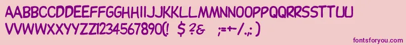 Dupuyballoon Font – Purple Fonts on Pink Background