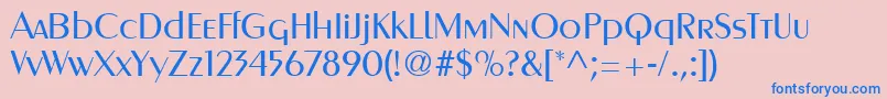 MetroRegular Font – Blue Fonts on Pink Background