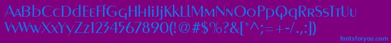 Czcionka MetroRegular – niebieskie czcionki na fioletowym tle