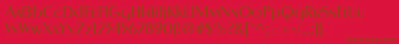 fuente MetroRegular – Fuentes Marrones Sobre Fondo Rojo