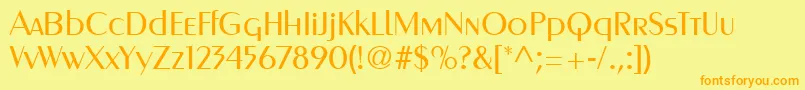 Police MetroRegular – polices orange sur fond jaune