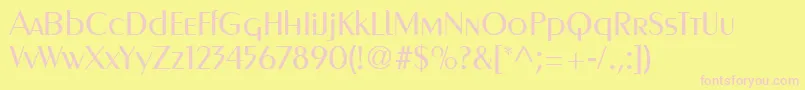 MetroRegular-Schriftart – Rosa Schriften auf gelbem Hintergrund