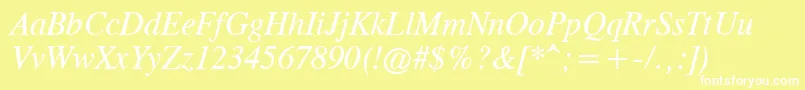 Cgtr46x-Schriftart – Weiße Schriften auf gelbem Hintergrund