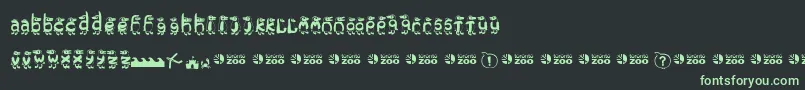 フォントTorontozoopenguins – 黒い背景に緑の文字