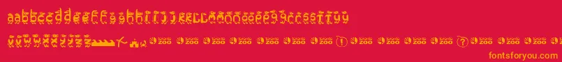 Fonte Torontozoopenguins – fontes laranjas em um fundo vermelho