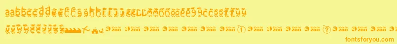 Torontozoopenguins Font – Orange Fonts on Yellow Background