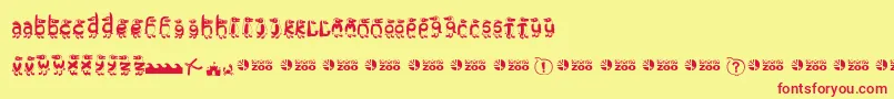 Torontozoopenguins Font – Red Fonts on Yellow Background