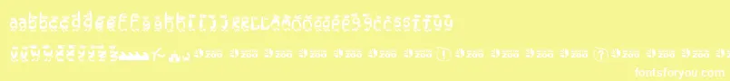 Torontozoopenguins Font – White Fonts on Yellow Background