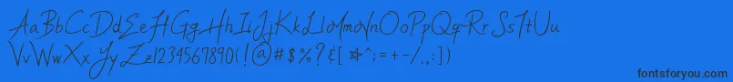 YleeMortalHeartImmortalMemoryV.1.11Ttf-Schriftart – Schwarze Schriften auf blauem Hintergrund
