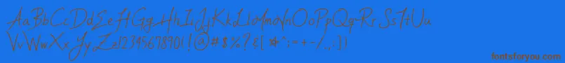 YleeMortalHeartImmortalMemoryV.1.11Ttf Font – Brown Fonts on Blue Background